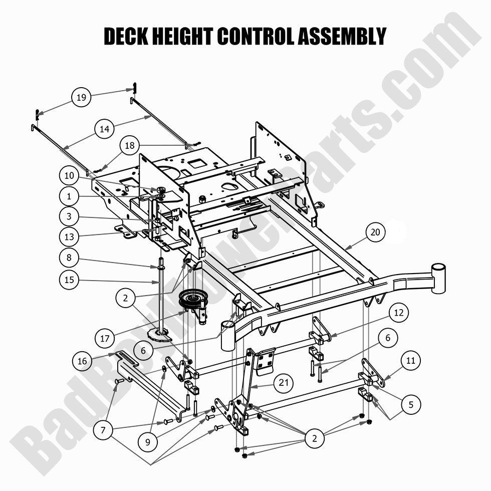 2527 - Bad Boy Mower Parts Lookup > 2021 > ZT Avenger > Deck Height Control Assembly